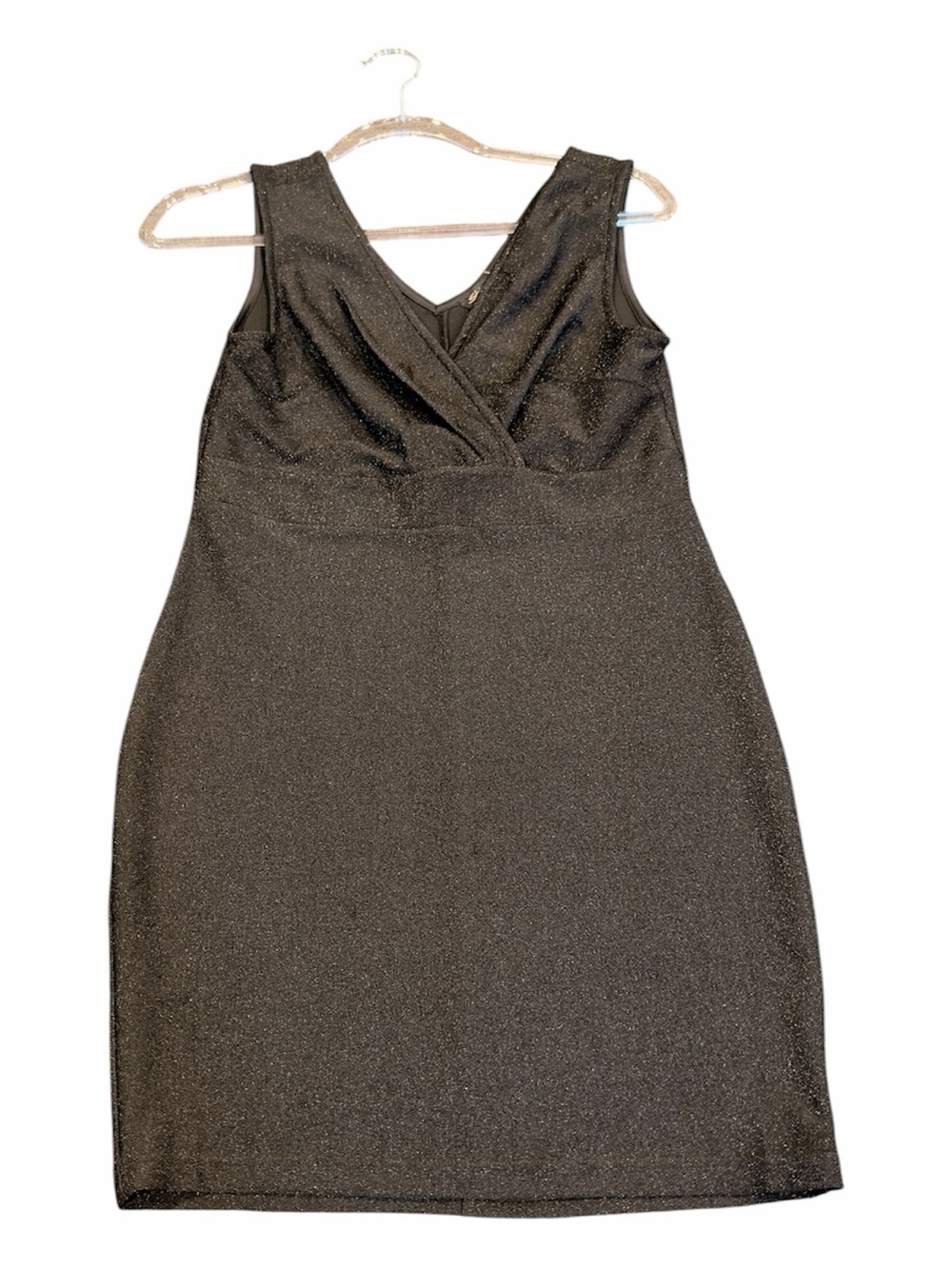 NWT Black Sleeveless V-Neck and Golf Sparkle Dress Womens Size Large
